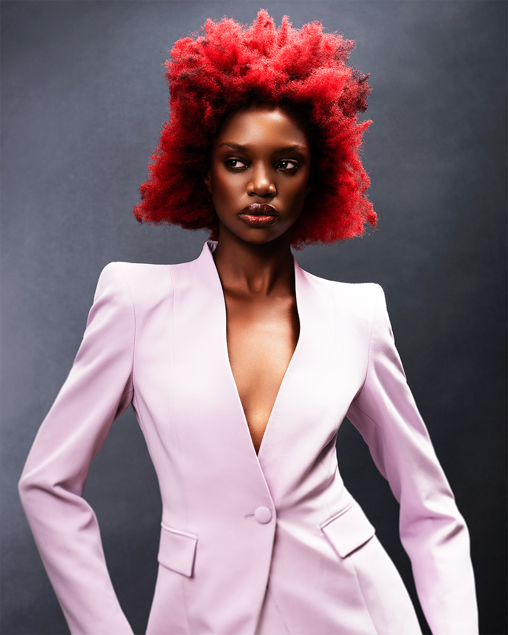 Vibrant Red Afro with Voluminous Texture – James Abu-Ulba – What You Seek Collection
